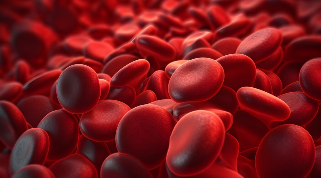 close up de hemoglobinas